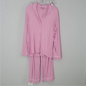 J. Crew pink Eco dreamiest long-sleeve pajama set 2pc size medium
